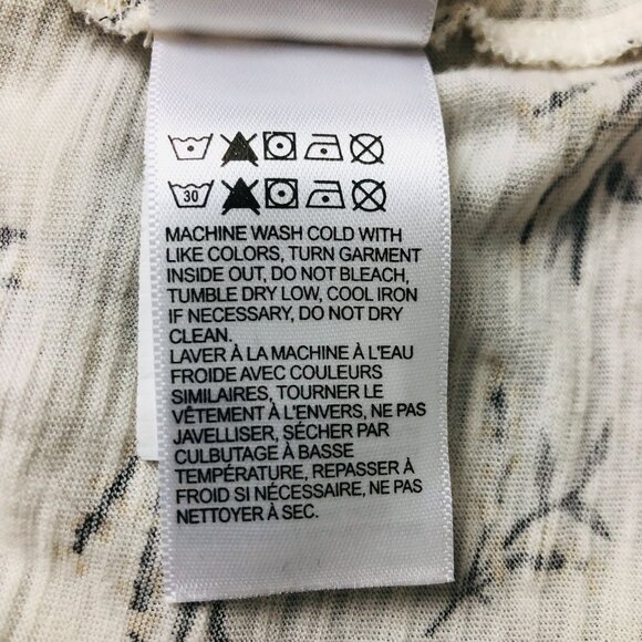 Lucky Brand Women's V-neck Top Sz Small Sheer Polka Dot Sleeves Floral Print - Picture 9 of 9